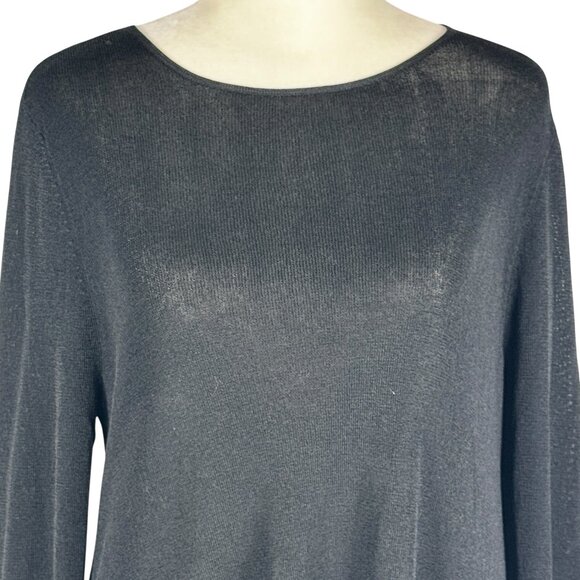 Like new Eileen Fisher Black & Metallic Asymetrical Tunic or Mini Dress Size Med - Picture 10 of 10